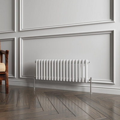 Horizontal Traditional 2 Column Radiator White (H)300mm (W)830mm 1895 ...