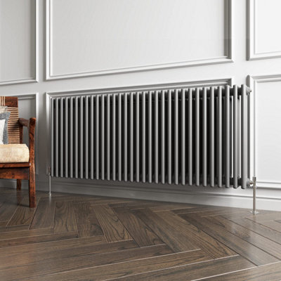 Horizontal Traditional 3 Column Radiator Anthracite (H)600mm (W)1460mm ...