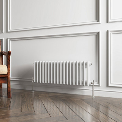 Horizontal Traditional 3 Column Radiator White (H)300mm (W)830mm 2615 ...