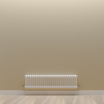 Horizontal White Double Column Radiator (H) 300mm x (W) 1190mm.