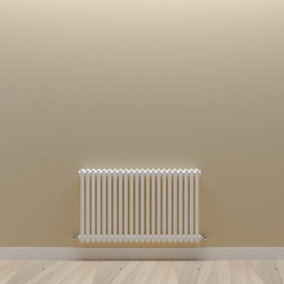 Horizontal White Double Column Radiator (H) 600mm x (W) 1010mm.