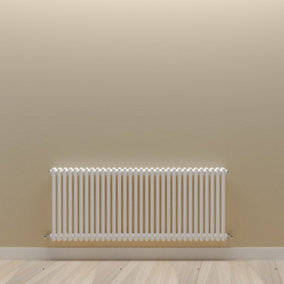 Horizontal White Double Column Radiator (H) 600mm x (W) 1460mm.