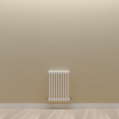 Horizontal White Double Column Radiator (H) 600mm x (W) 425mm.
