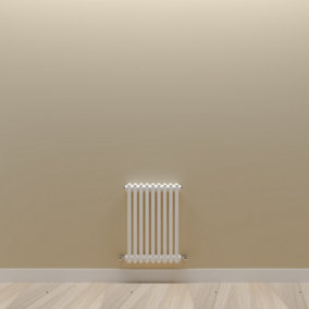 Horizontal White Double Column Radiator (H) 600mm x (W) 425mm.