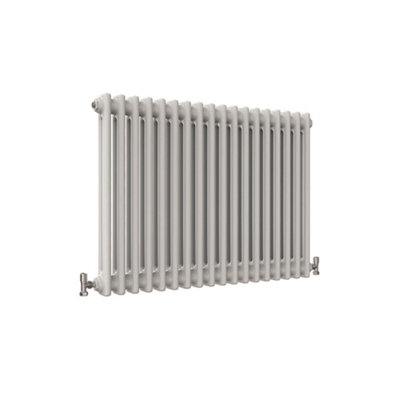 Horizontal White Double Column Radiator (H) 600mm x (W) 830mm, 3760 BTU.