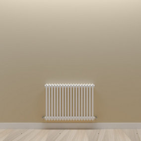 Horizontal White Double Column Radiator (H) 600mm x (W) 830mm.