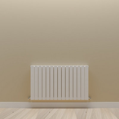 Horizontal White Double Flat Panel Radiator (H) 600 mm x (W) 1020 mm.