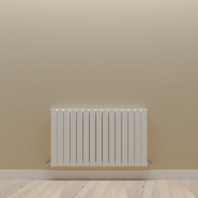 Horizontal White Double Flat Panel Radiator (H) 600 mm x (W) 1020 mm.