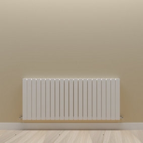 Horizontal White Double Flat Panel Radiator (H) 600 mm x (W) 1428 mm.