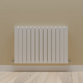 Horizontal White Double Flat Panel Radiator (H) 600 mm x (W) 884 mm.
