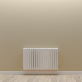 Horizontal White Double Oval Panel Radiator (H)600mm x (W)1003mm.