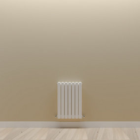 Horizontal White Double Oval Panel Radiator (H)600mm x (W)413mm.