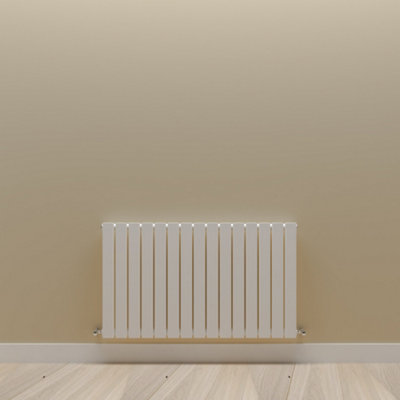 Horizontal White Single Flat Panel Radiator (H) 600 mm x (W) 1020 mm.