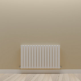 Horizontal White Single Flat Panel Radiator (H) 600 mm x (W) 1020 mm.