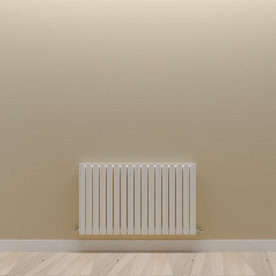 Horizontal White Single Oval Panel Radiator (H)600mm x (W)1003mm.