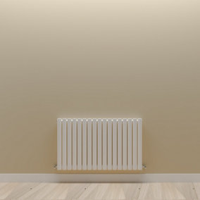 Horizontal White Single Oval Panel Radiator (H)600mm x (W)1003mm.