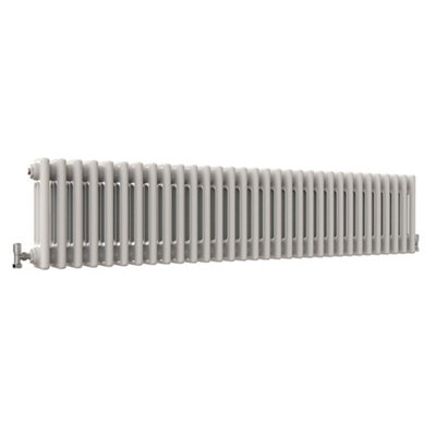 Horizontal White Triple Column Radiator (H) 300mm x (W) 1460mm, 4625 BTU.