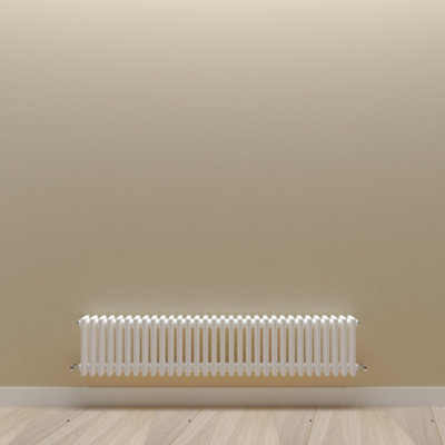 Horizontal White Triple Column Radiator (H) 300mm x (W) 1460mm.