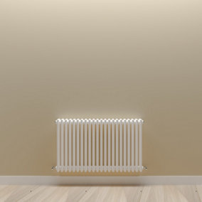 Horizontal White Triple Column Radiator (H) 600mm x (W) 1010mm.