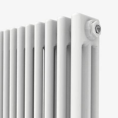 Horizontal White Triple Column Radiator (H) 600mm x (W) 1460mm.