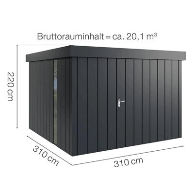 Hormann Juno JFD14 Modern With Flat Roof Grey Aluminium 310 x 310