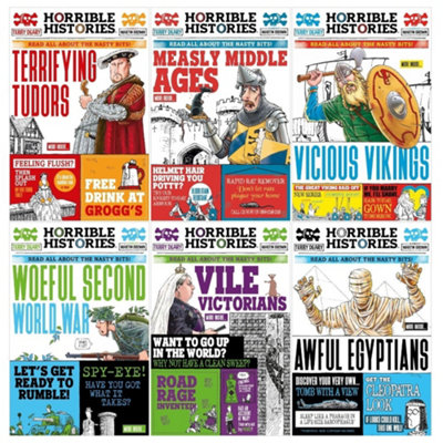 Horrible Histories 6 Book Collection Set (Awful Egyptians, Vicious ...