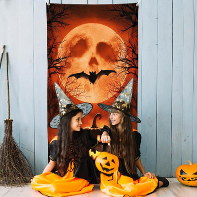 Lingqiang Halloween Banner - Large Fabric Door Decoration With Spooky Designs