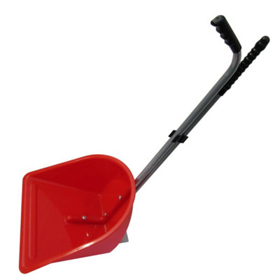 Horse Poop Scoop and Rake Red (Manure Equestrian Heavy Duty Lightweight)