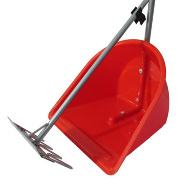 Horse Poop Scoop and Rake Red (Manure Equestrian Heavy Duty Lightweight)