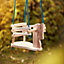 Horse Shape Toddler Swings For Garden - Baby Wooden Swings For Indoor & Outdoor Use With Natural Wood - Baby Swing With White Rope