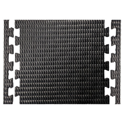 Horse Stable EVA Interlocking Rubber Floor Mats  - 34mm Thick - 6ft x 4ft - Black - 12 Pack