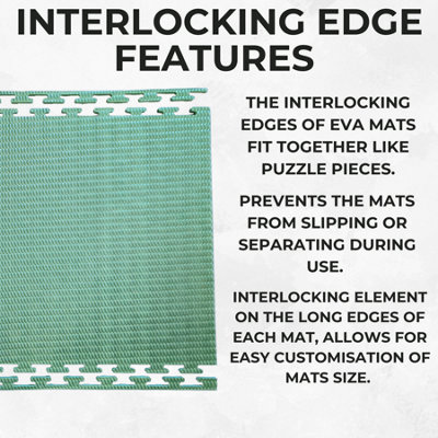 Horse Stable  Interlocking EVA Rubber Floor Mats- 24mm - 6ft x 4ft -Green - 12 Pack - 3