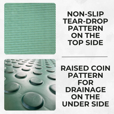 Horse Stable  Interlocking EVA Rubber Floor Mats- 24mm - 6ft x 4ft -Green - 12 Pack - 4