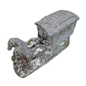 Horse With Wagon Gypsy Crushed Diamond Carriage Ornament