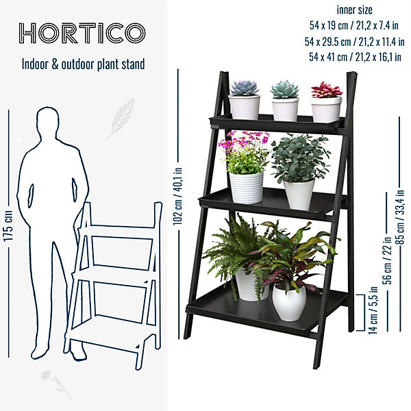 HORTICO™ 102cm Tall Plant Stand, Folding 3 Tier Display Rack HORTICO™ 102cm Tall Plant Stand, Folding 3 Tier Display Rack