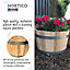 HORTICO European Birch Hard Wood Half Barrel Wooden Planter for Garden, Outdoor Plant Pot Made in the UK D40 H30 cm, 37.7L