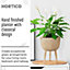 HORTICO GAIA Brown Wooden House Planter with Legs, Tall Indoor Plant Pot Stand with Waterproof Liner D25 H36 cm, 4.5L