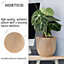 HORTICO RADIAL Brown Wooden House Planter Round Indoor Plant Pot for House Plants with Waterproof Liner D18 H16 cm, 2.2L