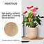 HORTICO RADIAL Brown Wooden House Planter Round Indoor Plant Pot for House Plants with Waterproof Liner D26 H24 cm, 8.4L