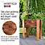 HORTICO Scandinavian Red Wood Raised Wooden Planter for Garden, Outdoor Plant Pot on Legs Made in the UK H72 L57 W33 cm, 40L