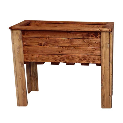 HORTICO Scandinavian Red Wood Raised Wooden Planter for Garden, Outdoor ...