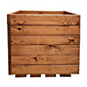HORTICO Scandinavian Red Wood Square Wooden Planter for Garden, Outdoor Plant Pot Made in the UK H36 L35 W35 cm, 25L