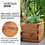 HORTICO Scandinavian Red Wood Square Wooden Planter for Garden, Outdoor Plant Pot Made in the UK H39 L47 W47 cm, 46L