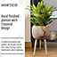 HORTICO TREND Brown Wooden House Planter with Legs, Tall Indoor Plant Pot Stand with Waterproof Liner D26 H43 cm, 4.3L