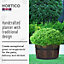 HORTICO Upcycled Oak Wood Half Barrel Wooden Planter for Garden, Outdoor Plant Pot Made in the UK D50 H30 cm, 58.9L