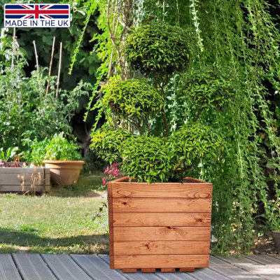HORTICO™ Wooden Planter, 45cm Square Planter Box, Made in the UK