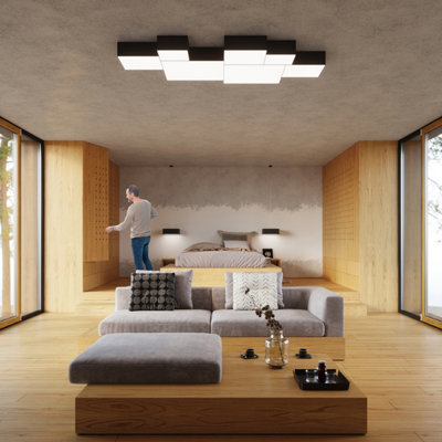 Horus Polyvinyl Chloride (Pvc) Black 3 Light Classic Ceiling Light