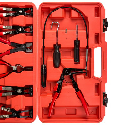 Hose clamp pliers set 9 pieces - black/red