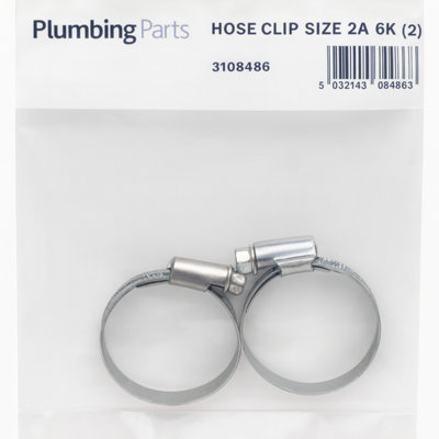 Hose Clip Size 2A Pack of 2 Plumbing Parts - Adjustable Stainless Steel ...
