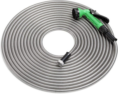 Hose Hero 50ft Smart Steel  Tough Garden Hose with 7" Nozzle Gun